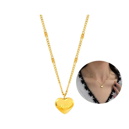 Cute Heart Shape Love Pendant Necklaces 18k Gold Plated