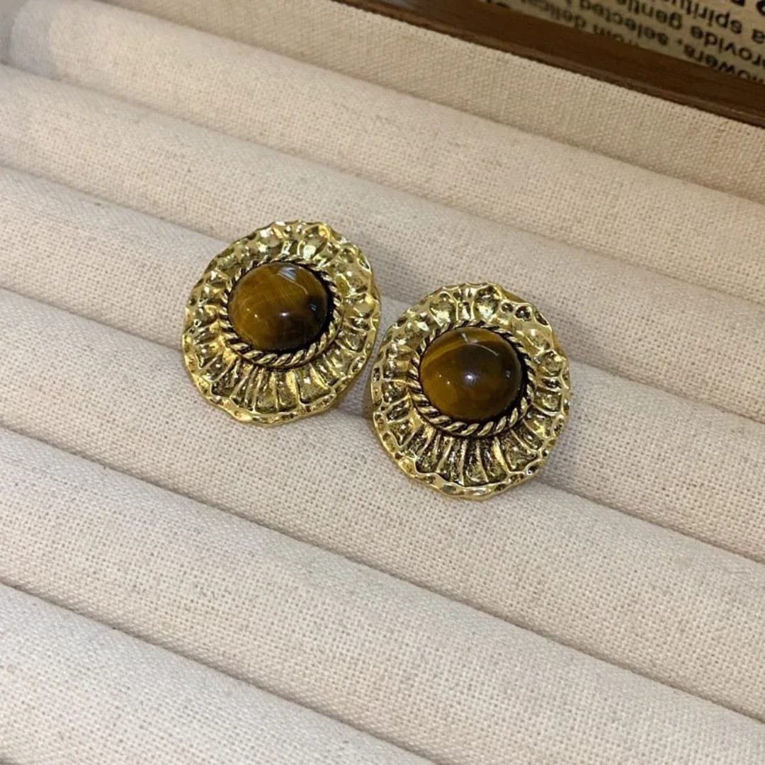 Vintage Stone Korean Earrings