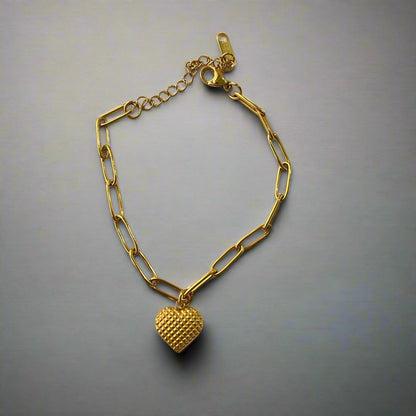 Heart Chain Bracelet- 18K Gold Plated