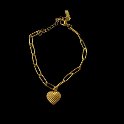 Heart Chain Bracelet- 18K Gold Plated