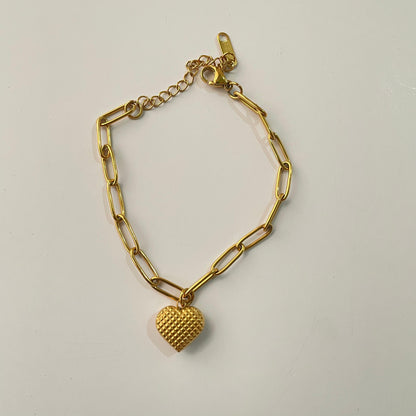 Heart Chain Bracelet- 18K Gold Plated