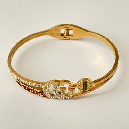 Stylish GG Design Bracelet Kada - 22K Gold Plated