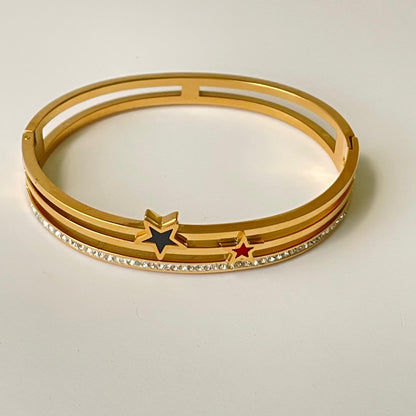 Elegant Star Bracelet Kada - 18K Gold Plated