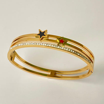 Elegant Star Bracelet Kada - 18K Gold Plated