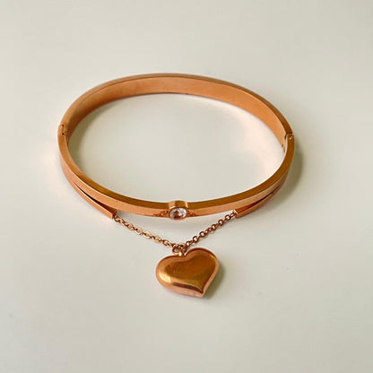 Unique Rose Gold Beautiful Heart Bracelet - Anti-Tarnish