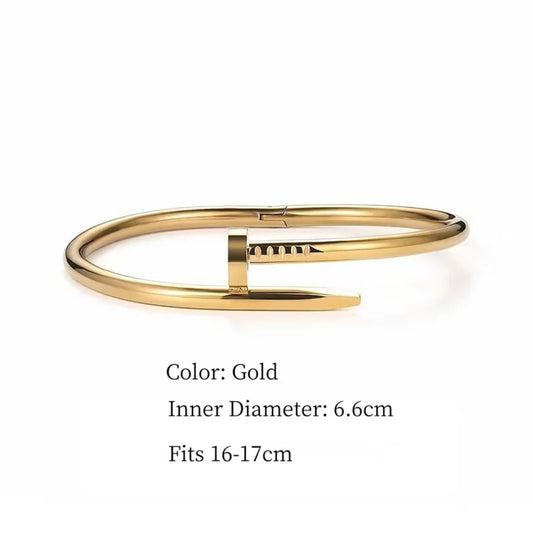 Golden Nail Bracelet - Anti-tarnish