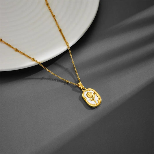 Beautiful Rose Pendent - 22K Gold Plated