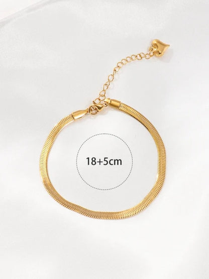 Shiny and Long Lasting Gold Snake Chain Anklet & Bracelet - 22K Gold Plated