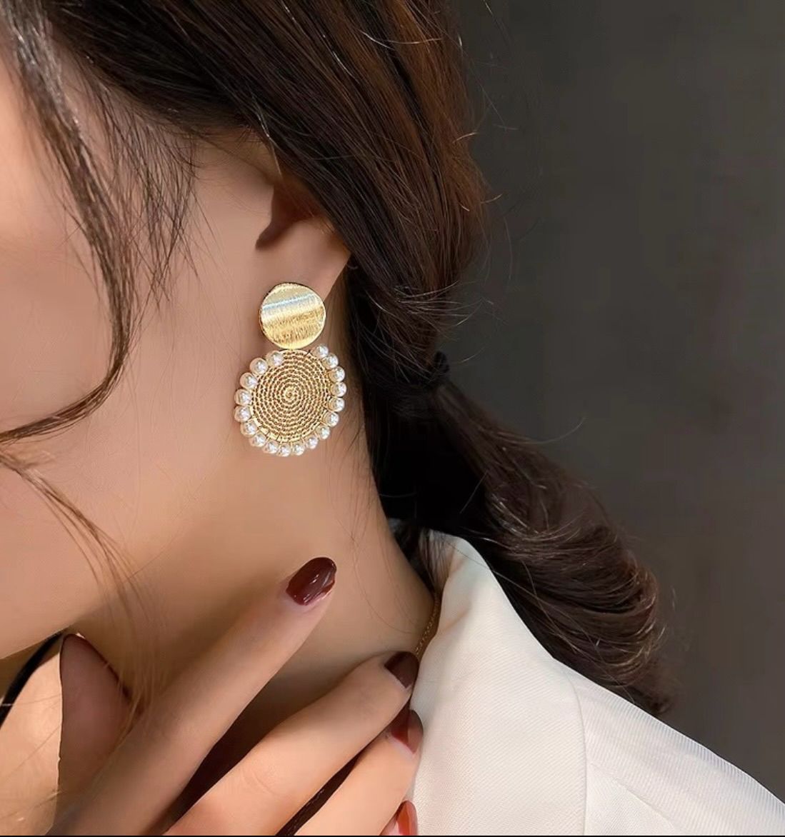 Mandala Pearl Earring