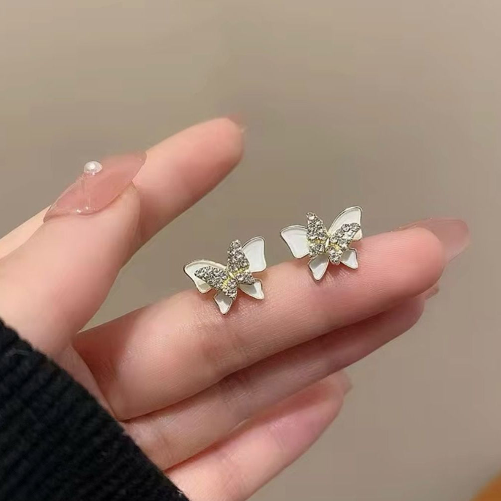 White Butterfly Korean Earring