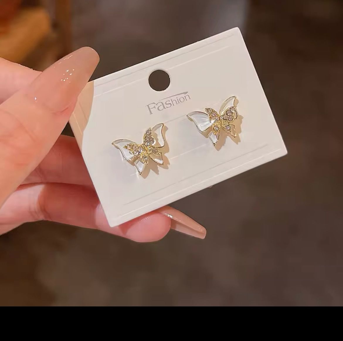 White Butterfly Korean Earring