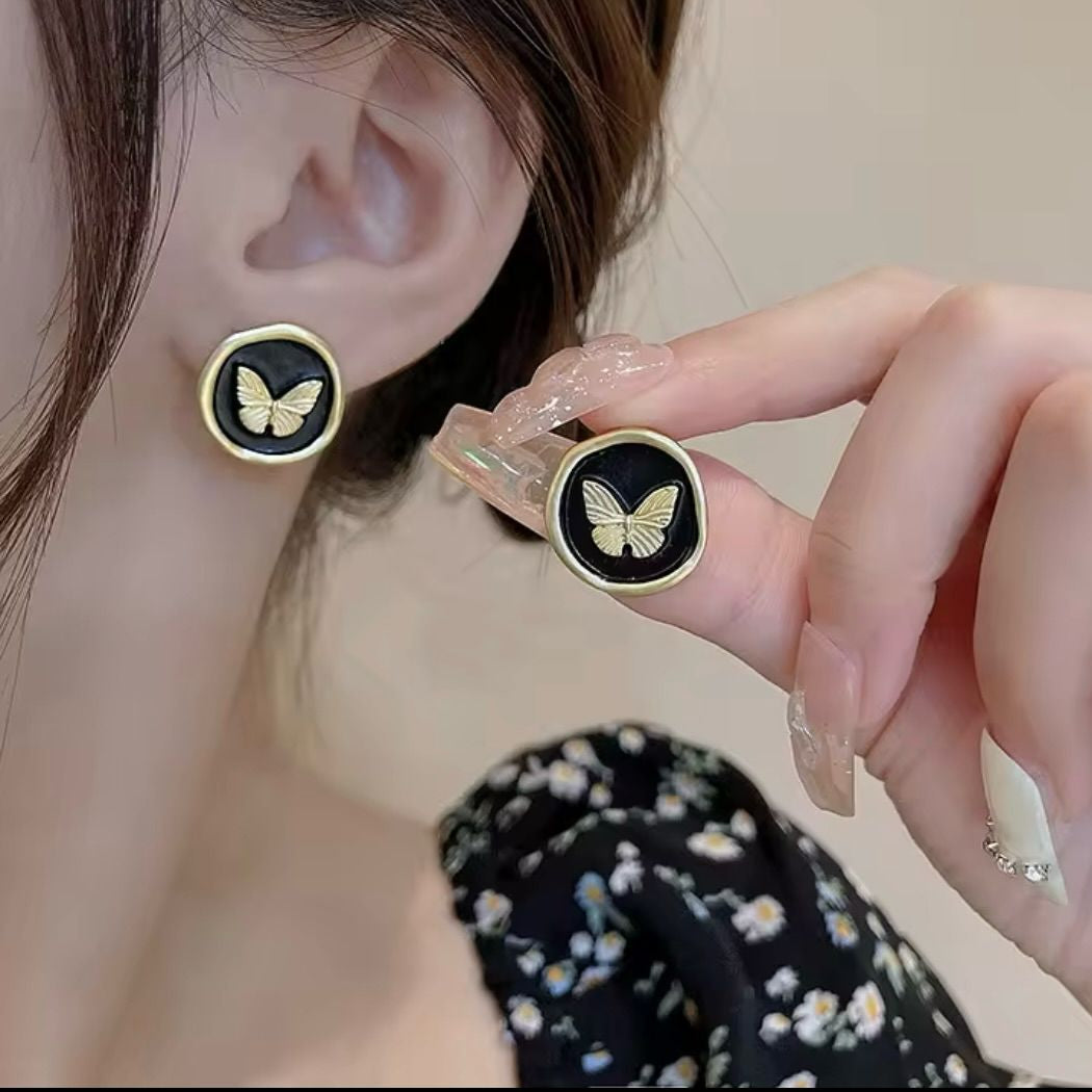 Golden Butterfly Stud Earring