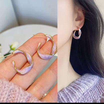 Stylish Purple Hoop Korean Earring