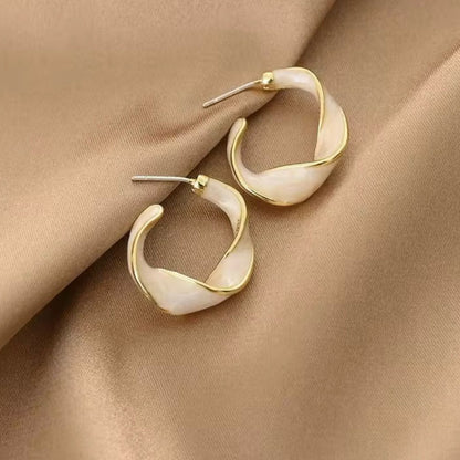 Classy White Hoop Korean Earring