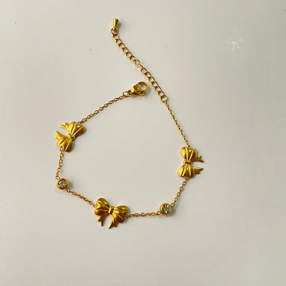 Trendy Bow Bracelet - 22K Gold Plated