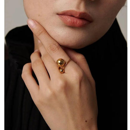 Classy Ball Ring - 22K Gold Plated