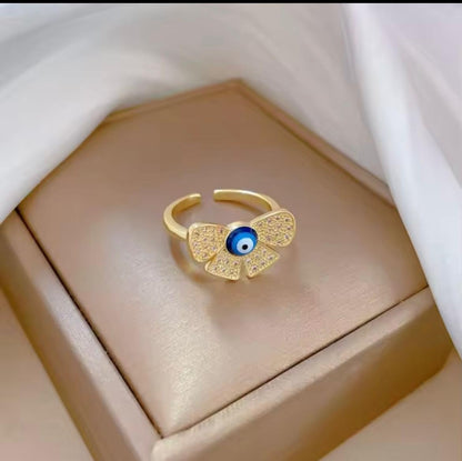 Butterfly Evil Eye Korean Ring
