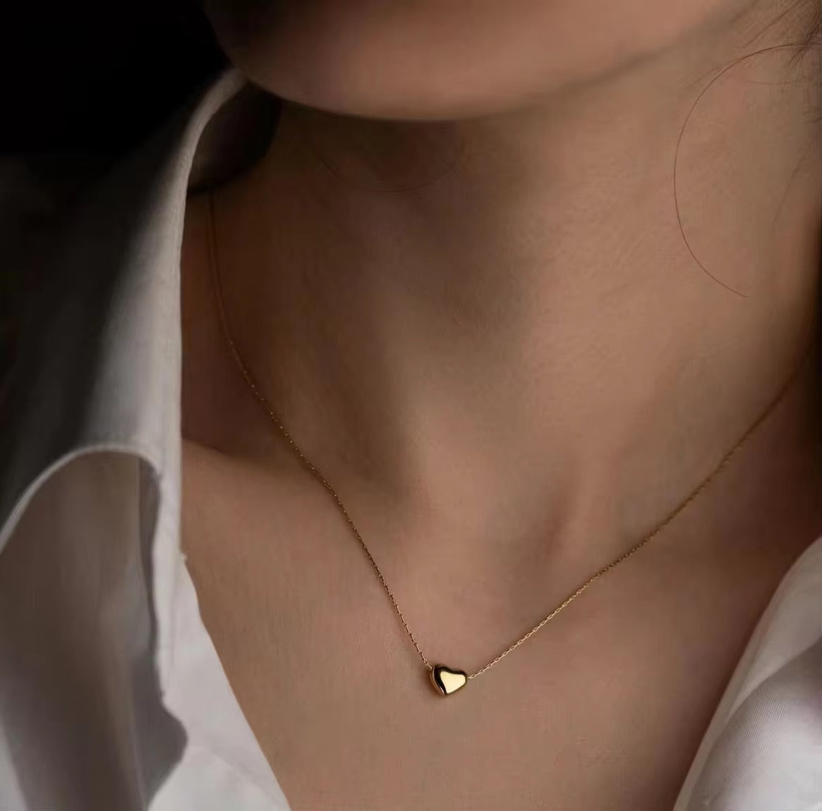 Minimal Heart Pendent -22K Gold Plated