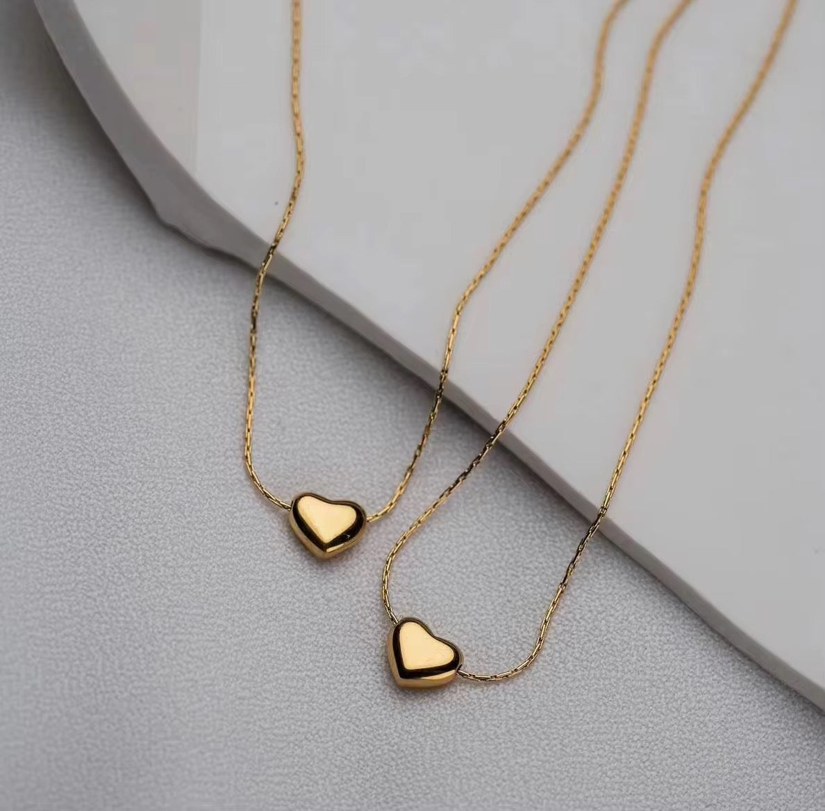 Minimal Heart Pendent -22K Gold Plated