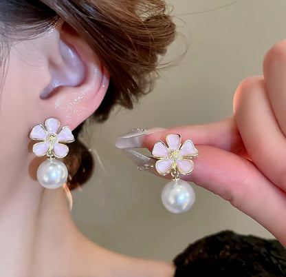 Pearl Flower Korean Earing