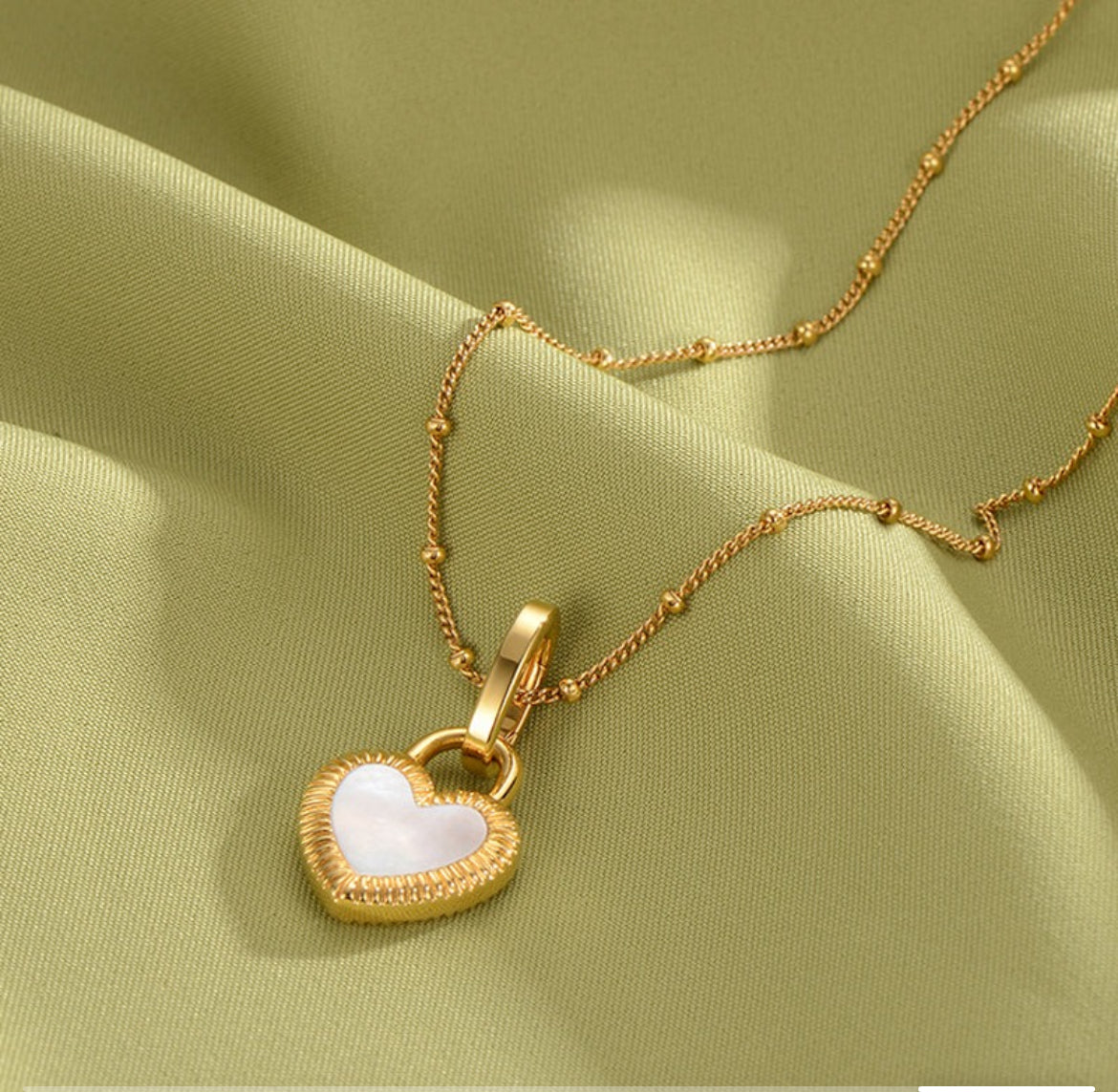 Double Sided Heart Pendant Necklace