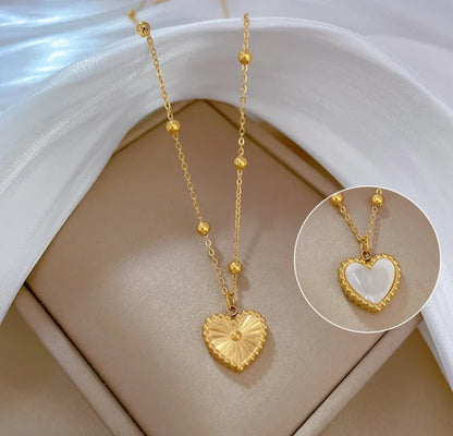 Minimal White Heart Pendent Necklace