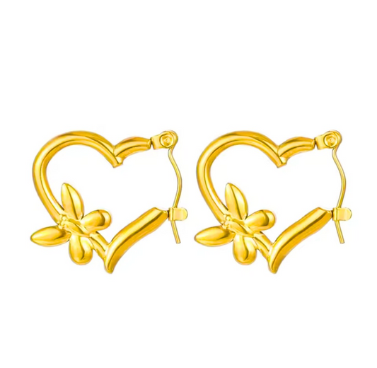 Chunky Heart Shape Hoop Earrings