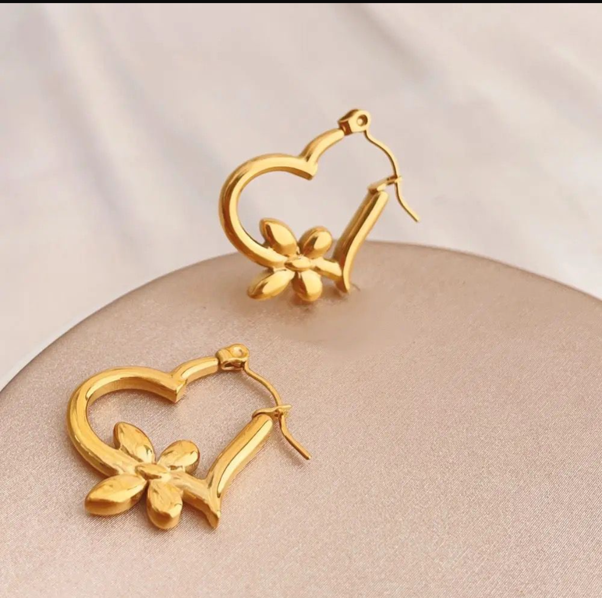 Chunky Heart Shape Hoop Earrings