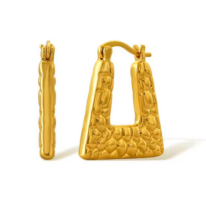 Elegant Bag Hoop Earrings - 18K Gold Plated