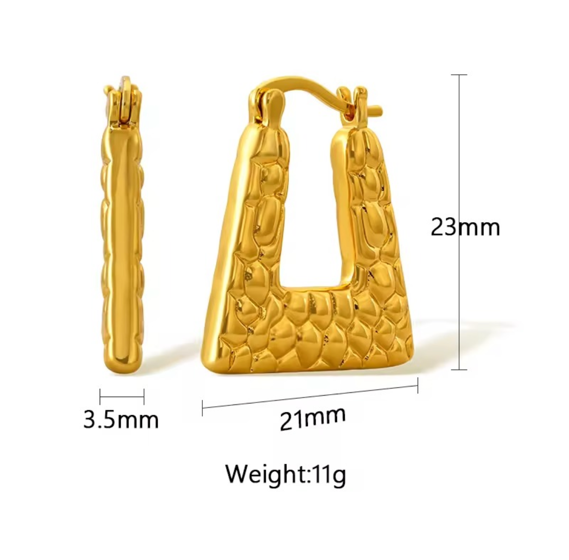 Elegant Bag Hoop Earrings - 18K Gold Plated