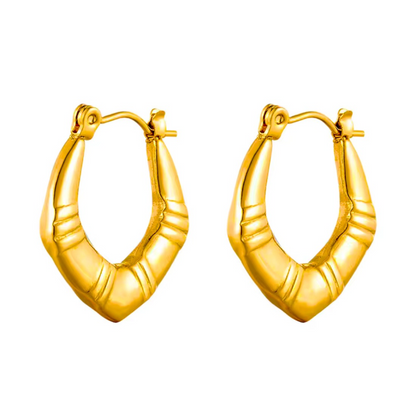 U Shape Hoop Earring - 18K Gold Plated